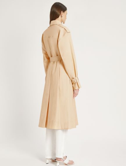 Linen canvas trench coat