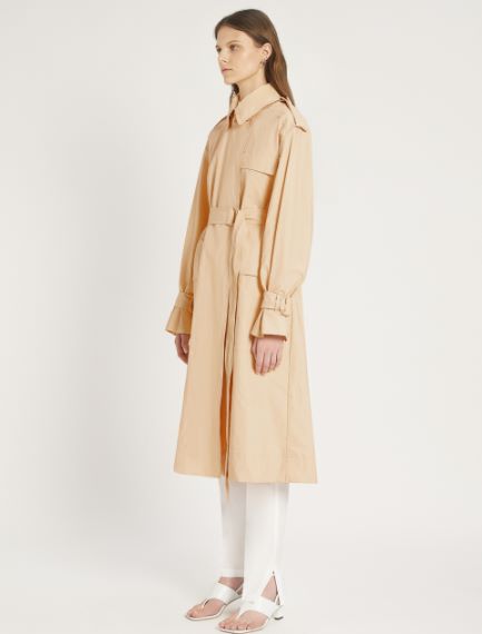 Linen canvas trench coat