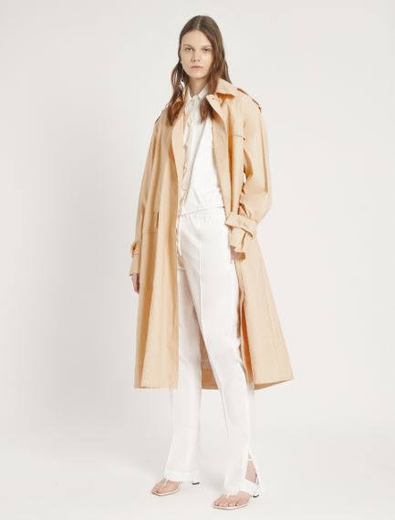 Linen canvas trench coat