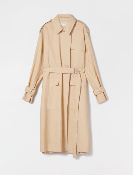 Linen canvas trench coat