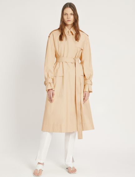 Linen canvas trench coat