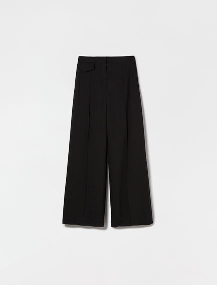 Viscose and ramie trousers