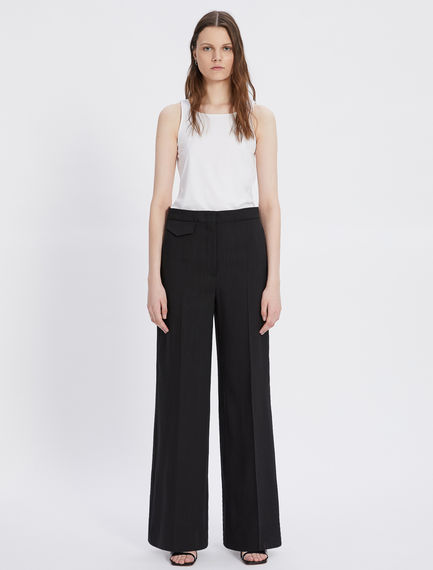 Viscose and ramie trousers