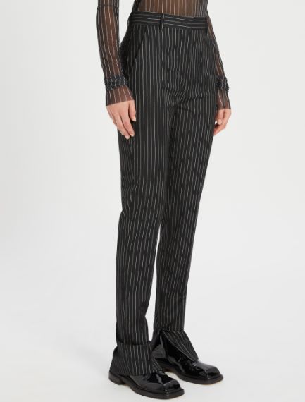 Stretch pinstripe trousers