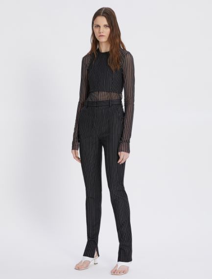 Stretch pinstripe trousers