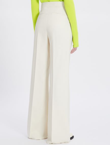 Wide plain-weave trousers