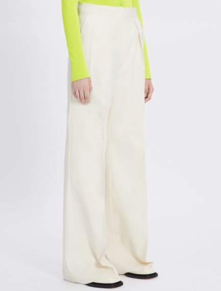 Wide plain-weave trousers
