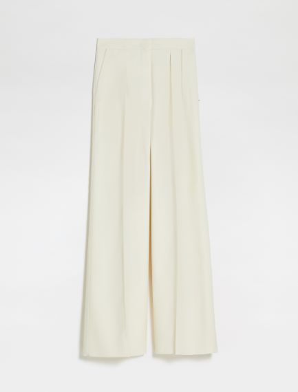 Wide plain-weave trousers