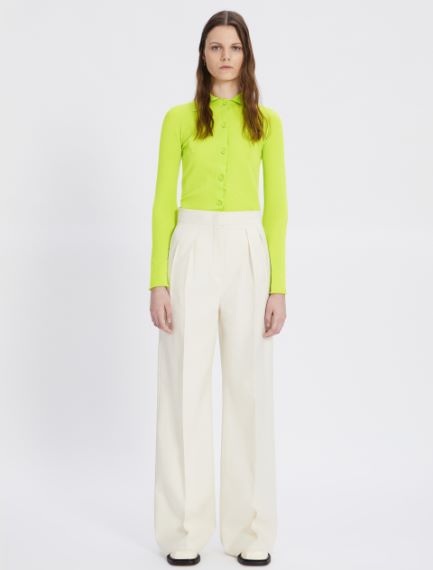 Wide plain-weave trousers