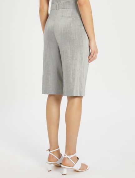 Linen and cotton twill Bermuda shorts