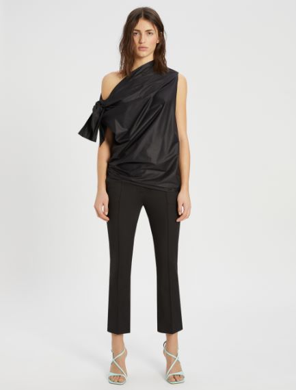Stretch cotton poplin top