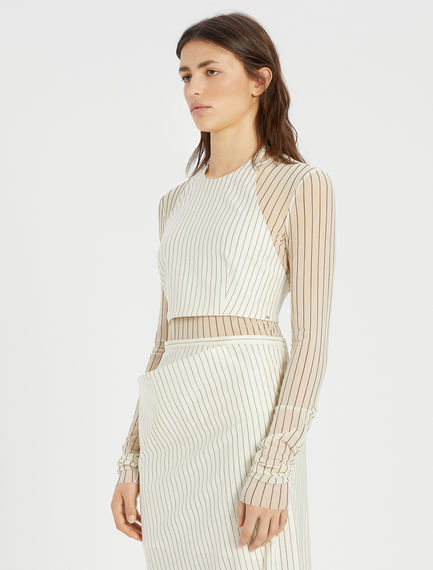 Top corto con scollo all'americana