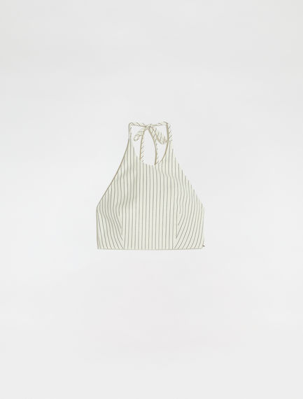Top corto con scollo all'americana