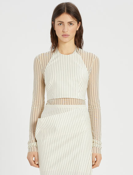 Top corto con scollo all'americana