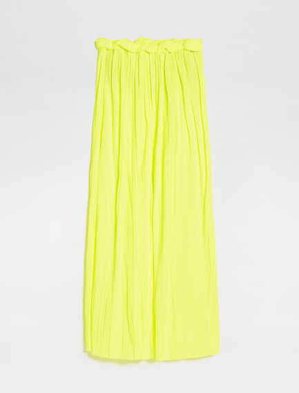 Satin dress with sunray pleating