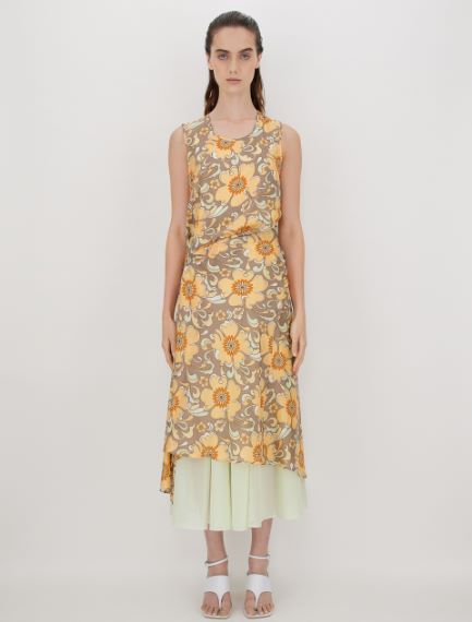 Reversible dress in organic cotton voile