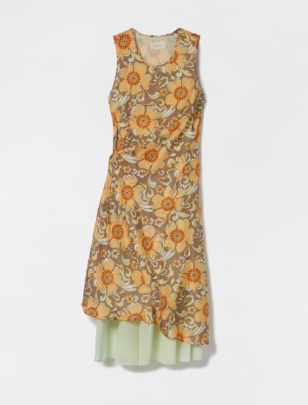 Reversible dress in organic cotton voile