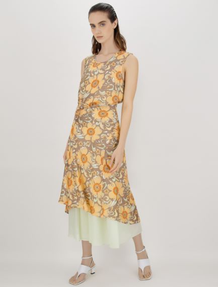 Reversible dress in organic cotton voile
