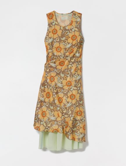 Reversible dress in organic cotton voile