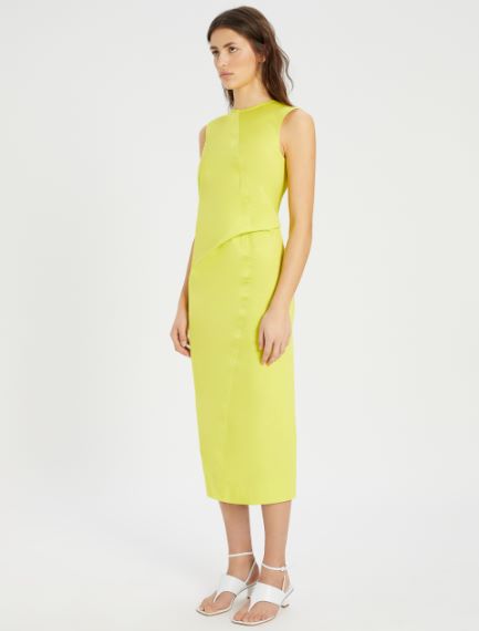 Stretch cotton gabardine dress
