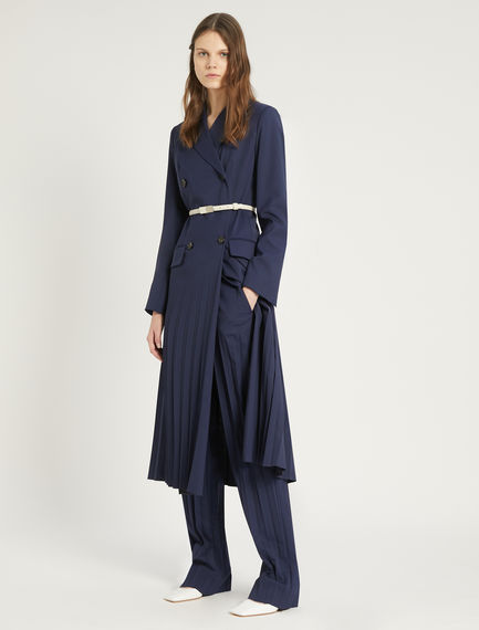 Double-breasted pleated dress