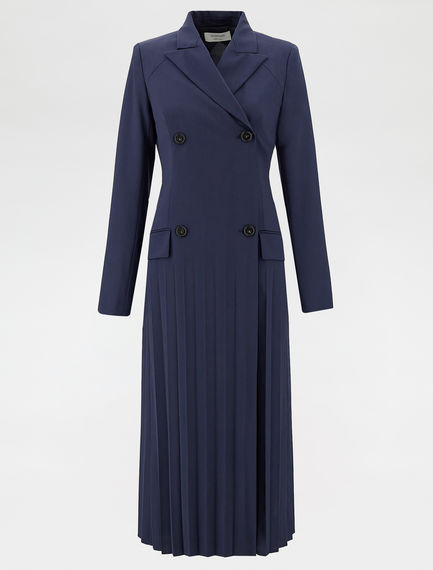 Double-breasted pleated dress