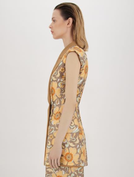 Gilet reversibile in gabardina