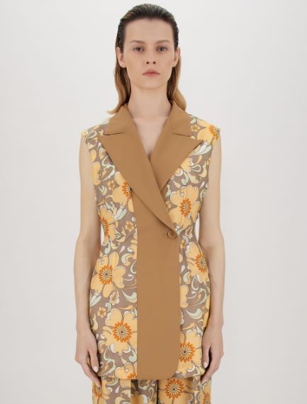 Gilet reversibile in gabardina