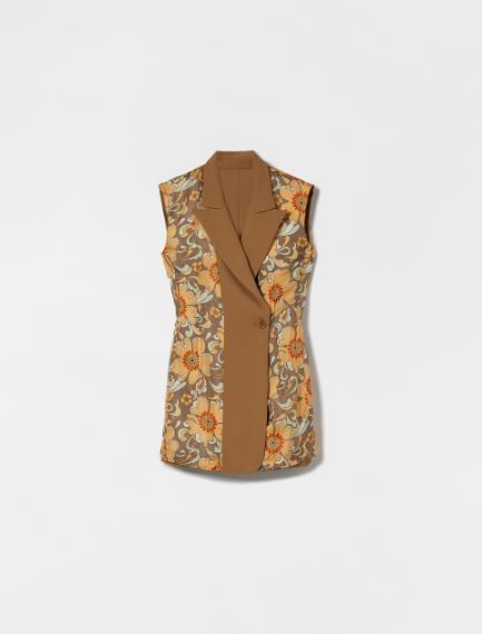 Gilet reversibile in gabardina