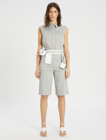 Gilet in twill di lino e cotone