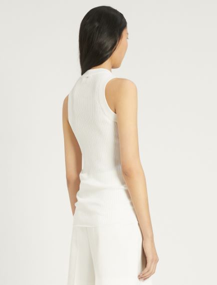 Fine-rib cotton vest top