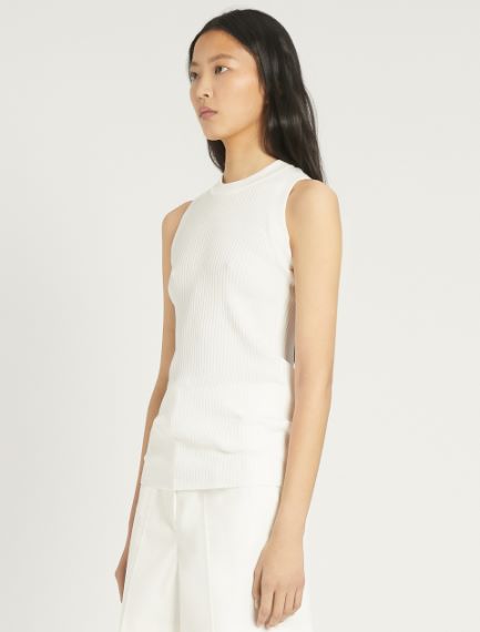Fine-rib cotton vest top
