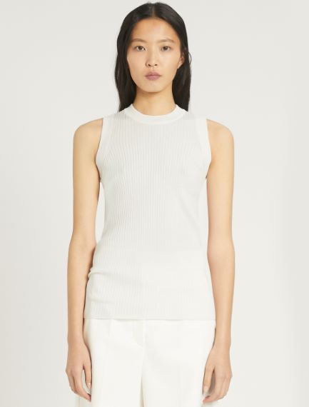 Fine-rib cotton vest top