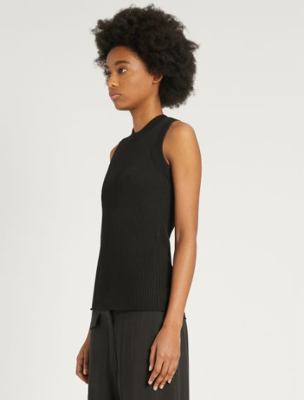 Fine-rib cotton vest top