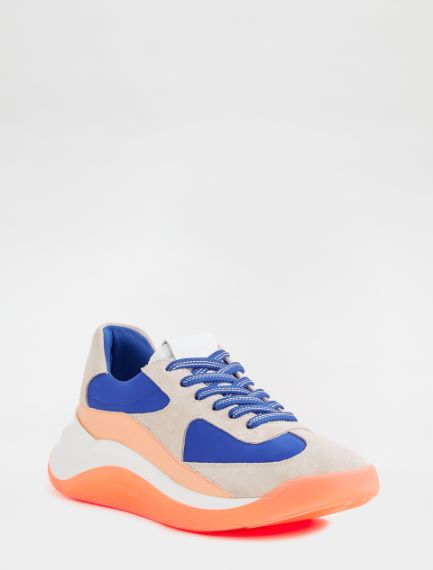 Sneaker in pelle e nylon
