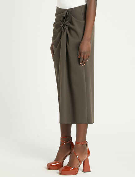 Draped midi skirt