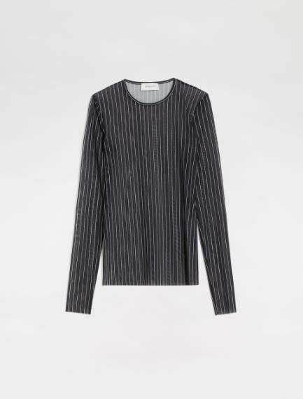 Double-print tulle sweater
