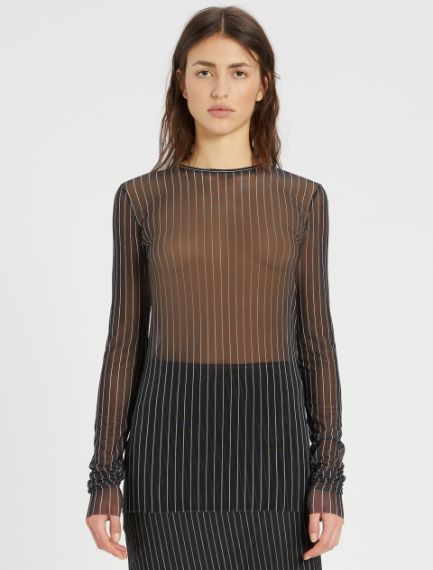 Double-print tulle sweater