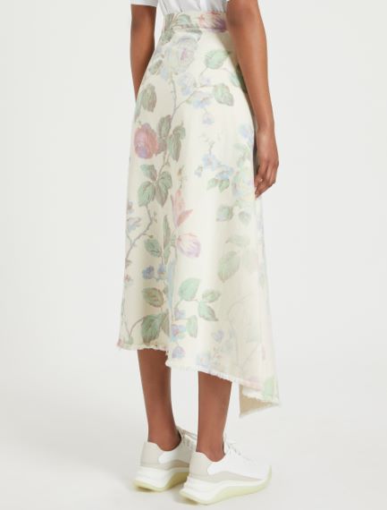 Gonna asimmetrica con maxi rose