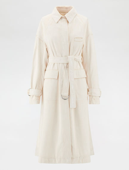 Denim trench coat