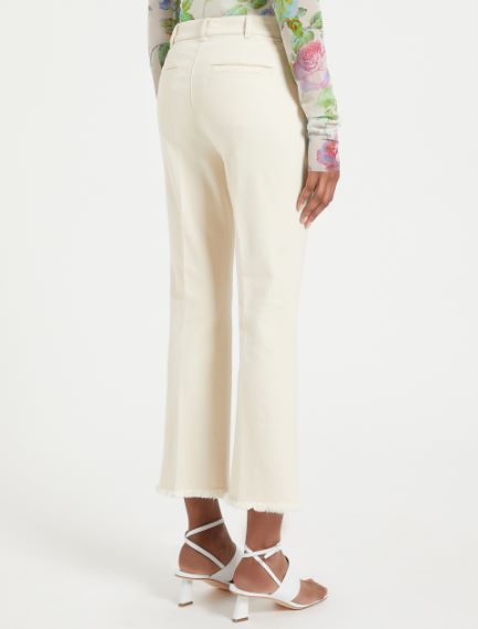Fringed cotton trousers