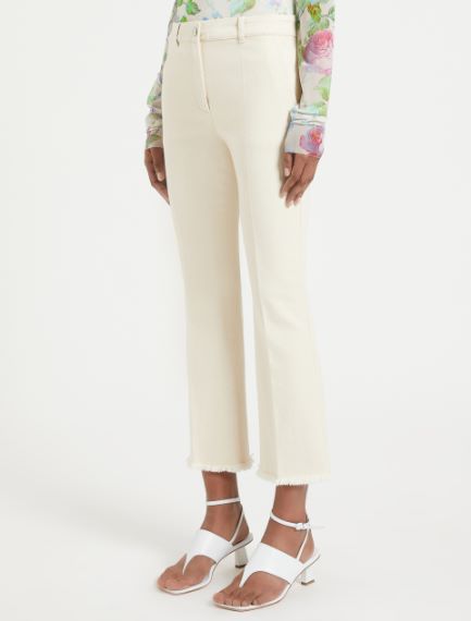 Fringed cotton trousers