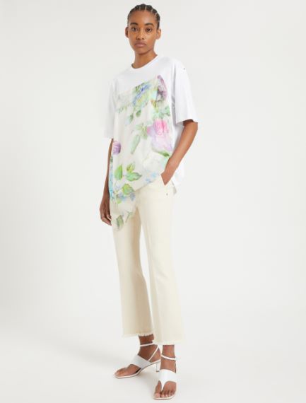 Fringed cotton trousers