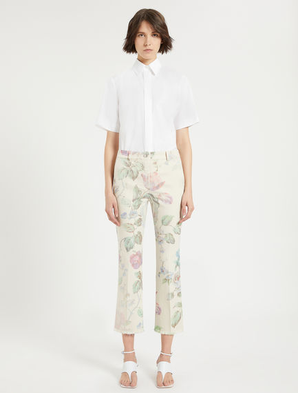 Rose-print trousers