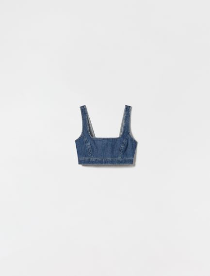 Stretch denim top