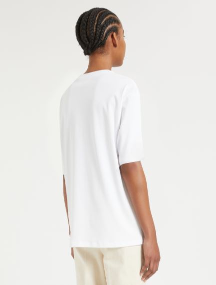 T-shirt con pannello in seta stampata