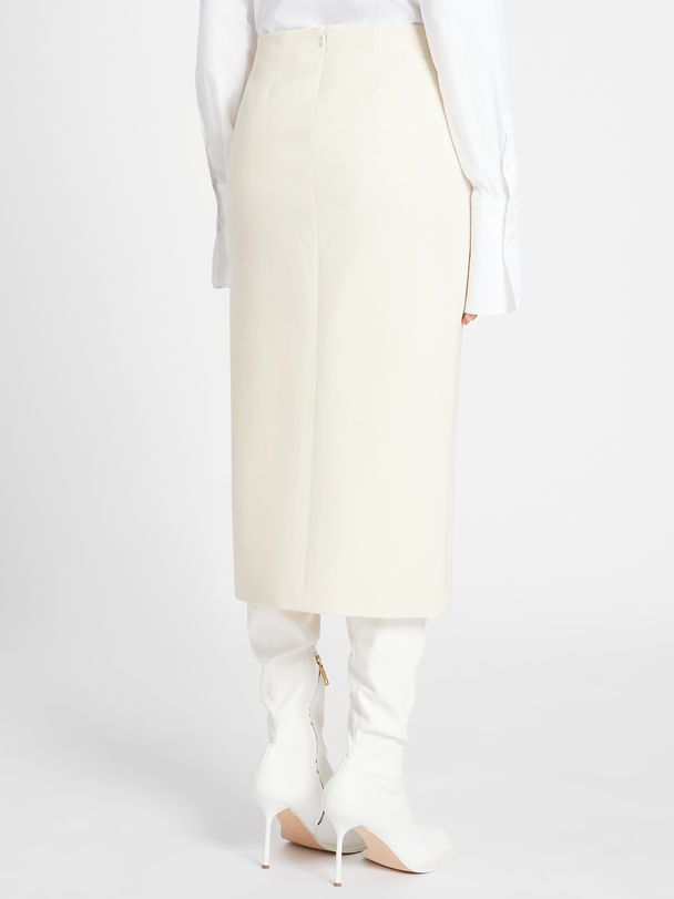 Gonna dritta in misto lana stretch