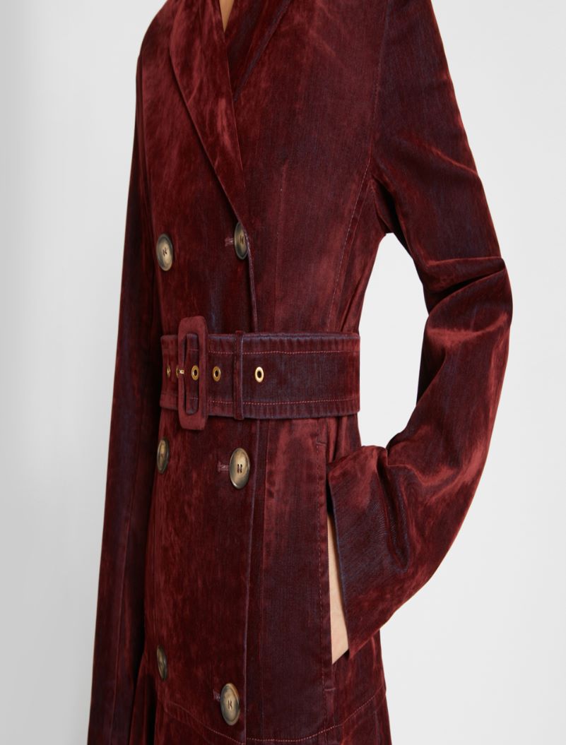 dark red peacoat