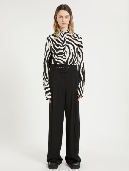 Wide belted trousers