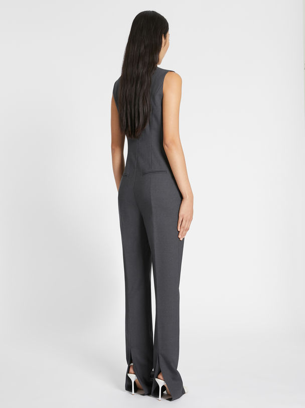 Cool wool sleeveless jumpsuit